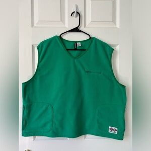 Green fleece vest with pockets